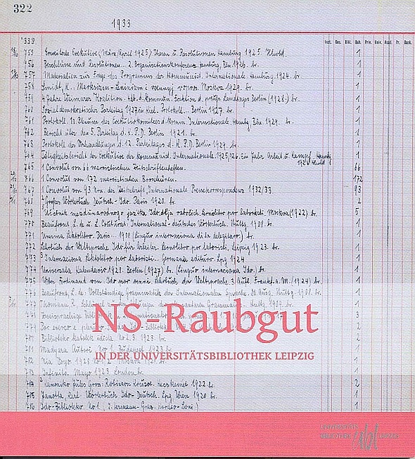 NS-Raubgut in der Universitätsbibliothek Leipzig