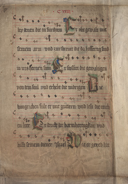 Fragment einer Chorhandschrift, Wittenberg (?), um 1530 (Deutsche Fragmente 82)