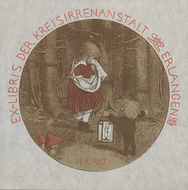 Ade, Exlibris für die Kreisirrenanstalt Erlangen