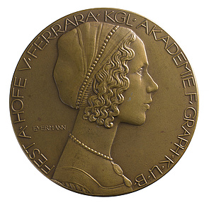 Medaille auf das Fest am Hofe von Ferrara der Königlichen Akademie für Grafik und Buchkunst Leipzig 1912